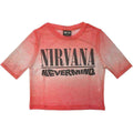 Nirvana Ladies Mesh Crop Top: Nevermind Wavy Logo (Pink)