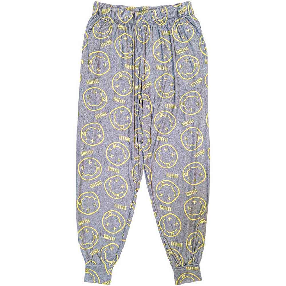 Nirvana Unisex Pyjamas: Yellow Smile (Grey)