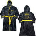 Nirvana Unisex Bathrobe: Yellow Happy Face (Black) (Back Print)