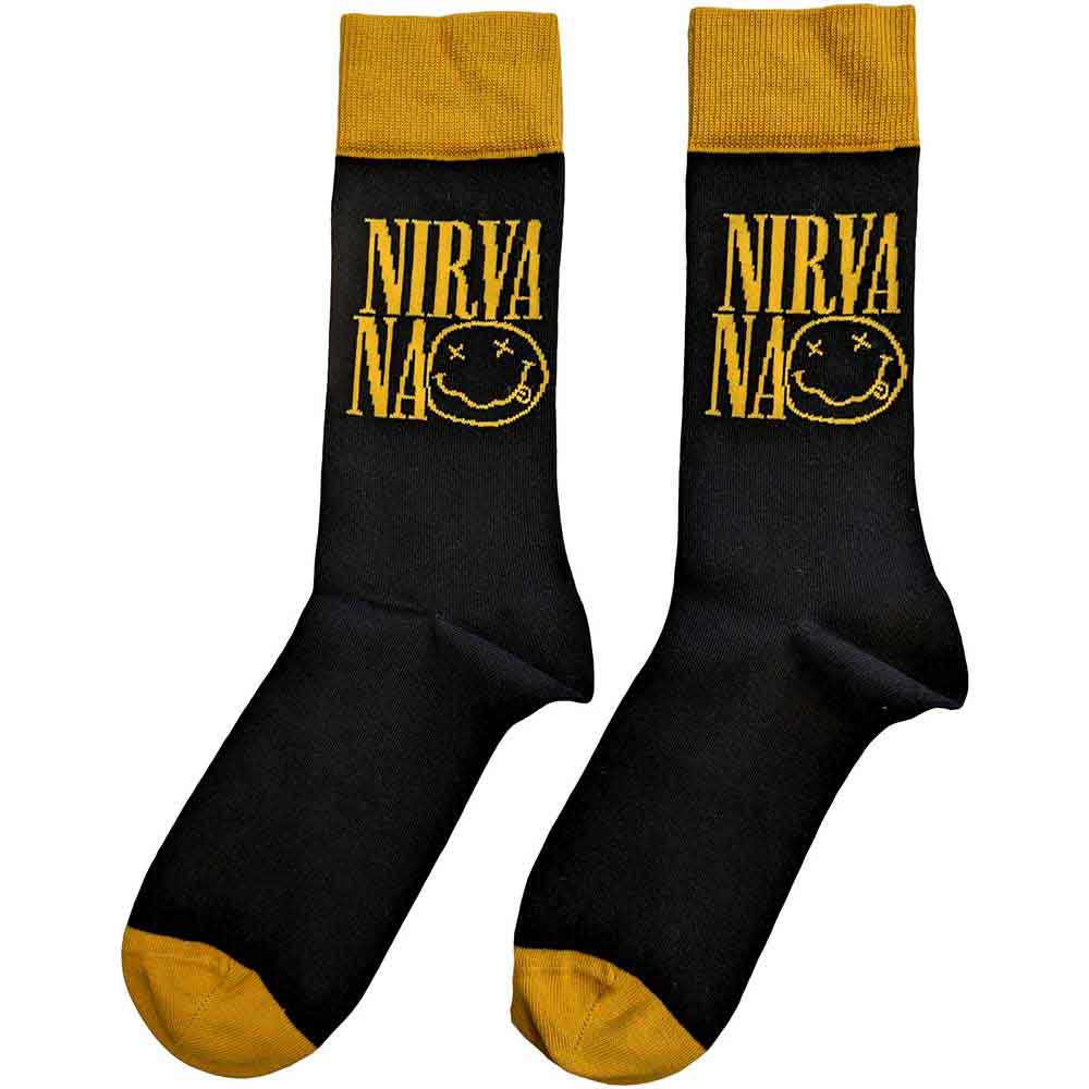 Nirvana Unisex Ankle Socks: Logo Stacked (Black) (UK Size 7 - 11)