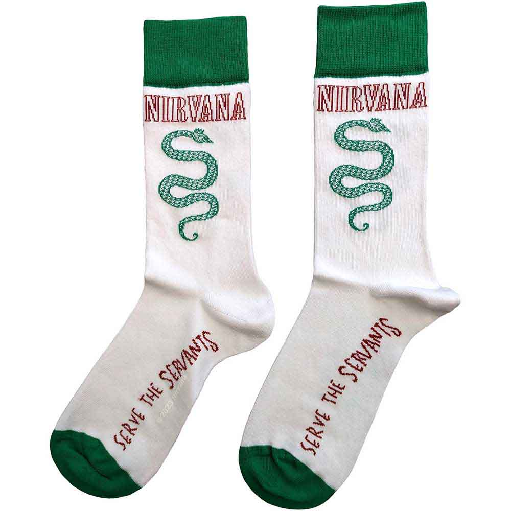 Nirvana Unisex Ankle Socks: Serve The Servants (White) (UK Size 7 - 11)