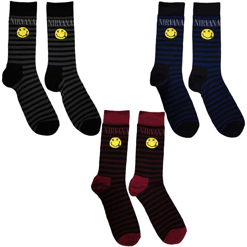 Nirvana Unisex Ankle Socks Set: Smile Stripes (Multicolour) (UK Size 6 - 11)
