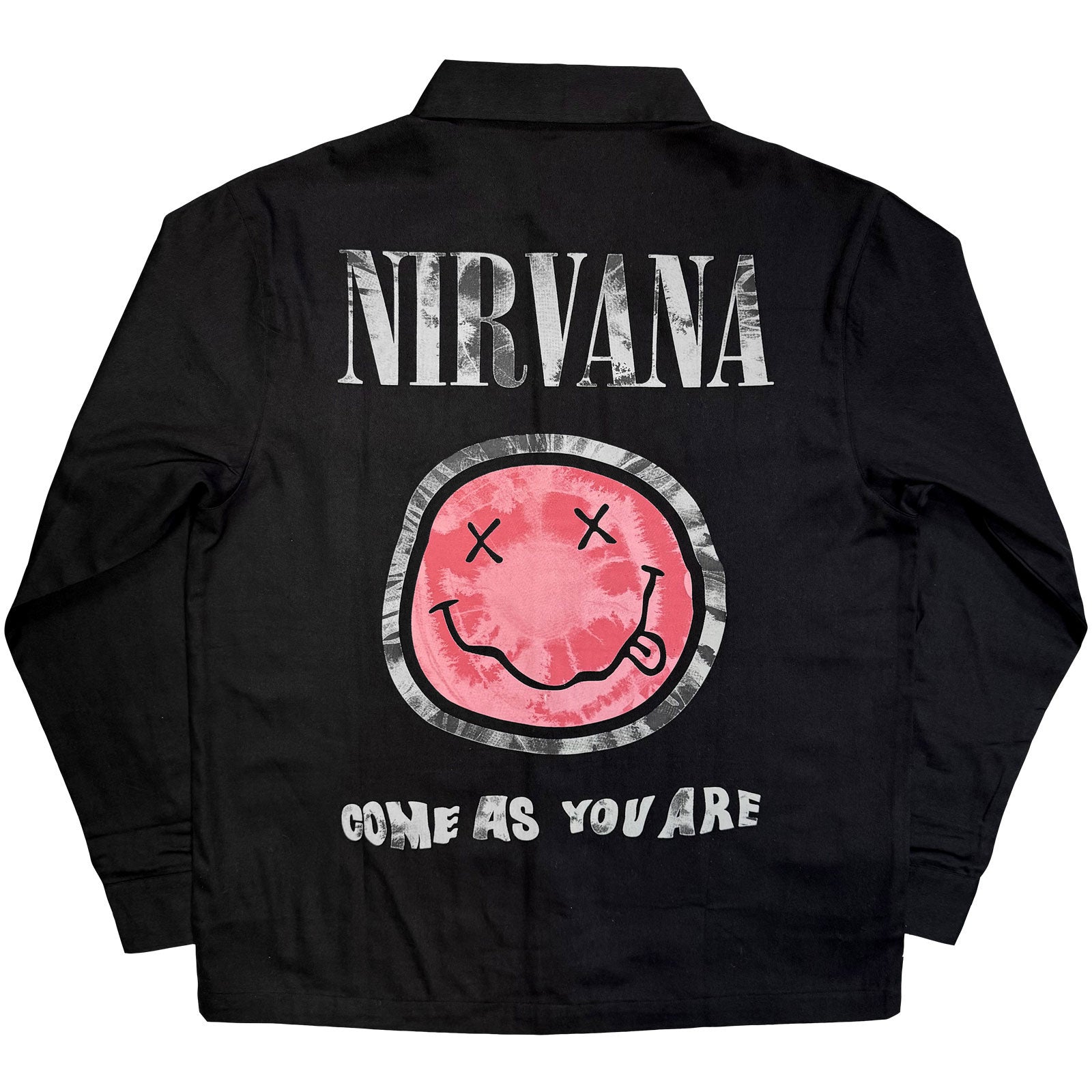 Nirvana Unisex Casual Shirt: Come As You Are Happy Face (Black)