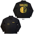 Nirvana Unisex Casual Shirt: Logos Split (Black) (Back Print)