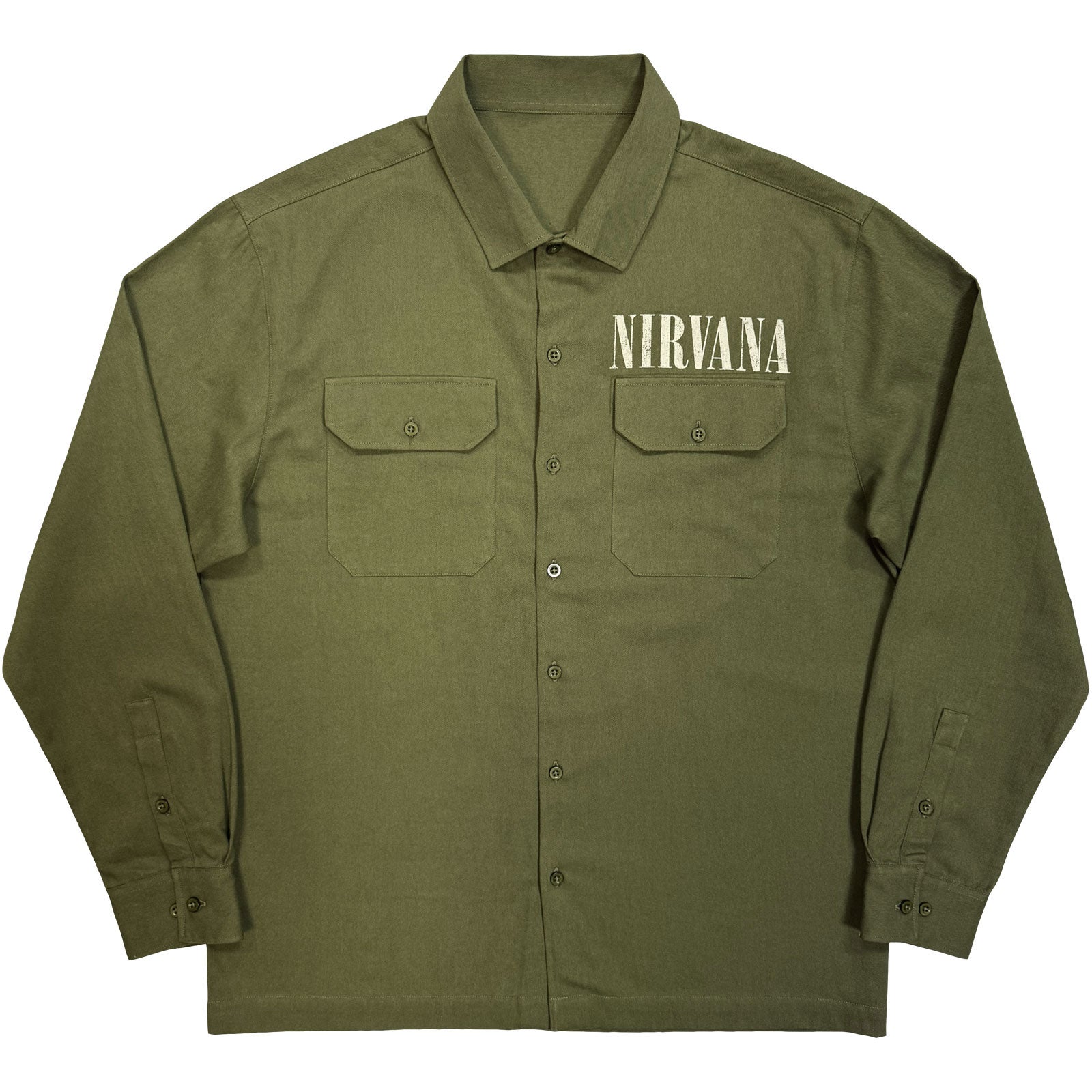 Nirvana Unisex Casual Shirt: In Utero Logo (Green)