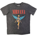 Nirvana Unisex Stone Wash T-Shirt: Angelic (Charcoal Grey)