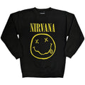 Nirvana Unisex Sweatshirt: Yellow Happy Face (Black)