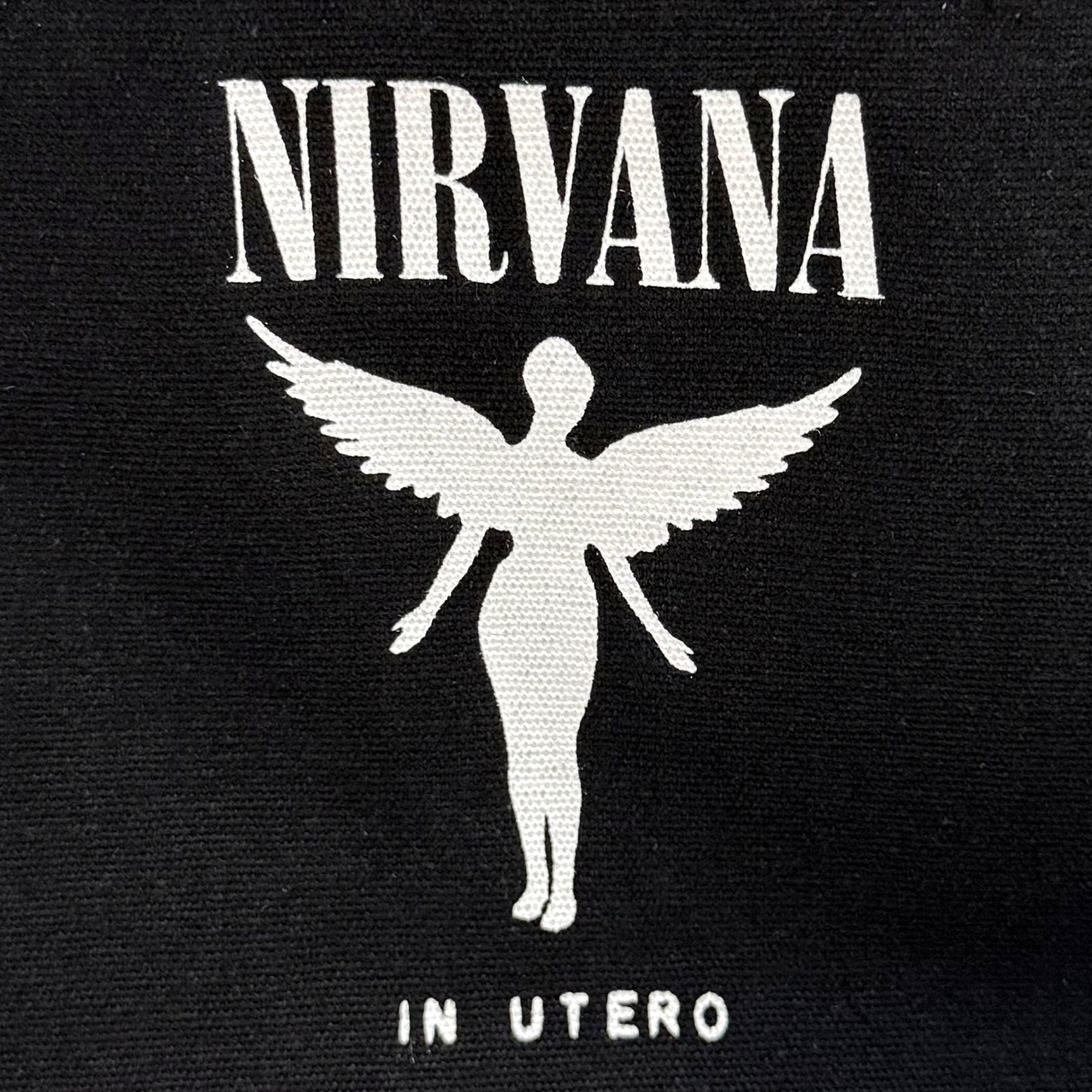Nirvana Cotton Tote Bag: In Utero (Black) (Back Print)