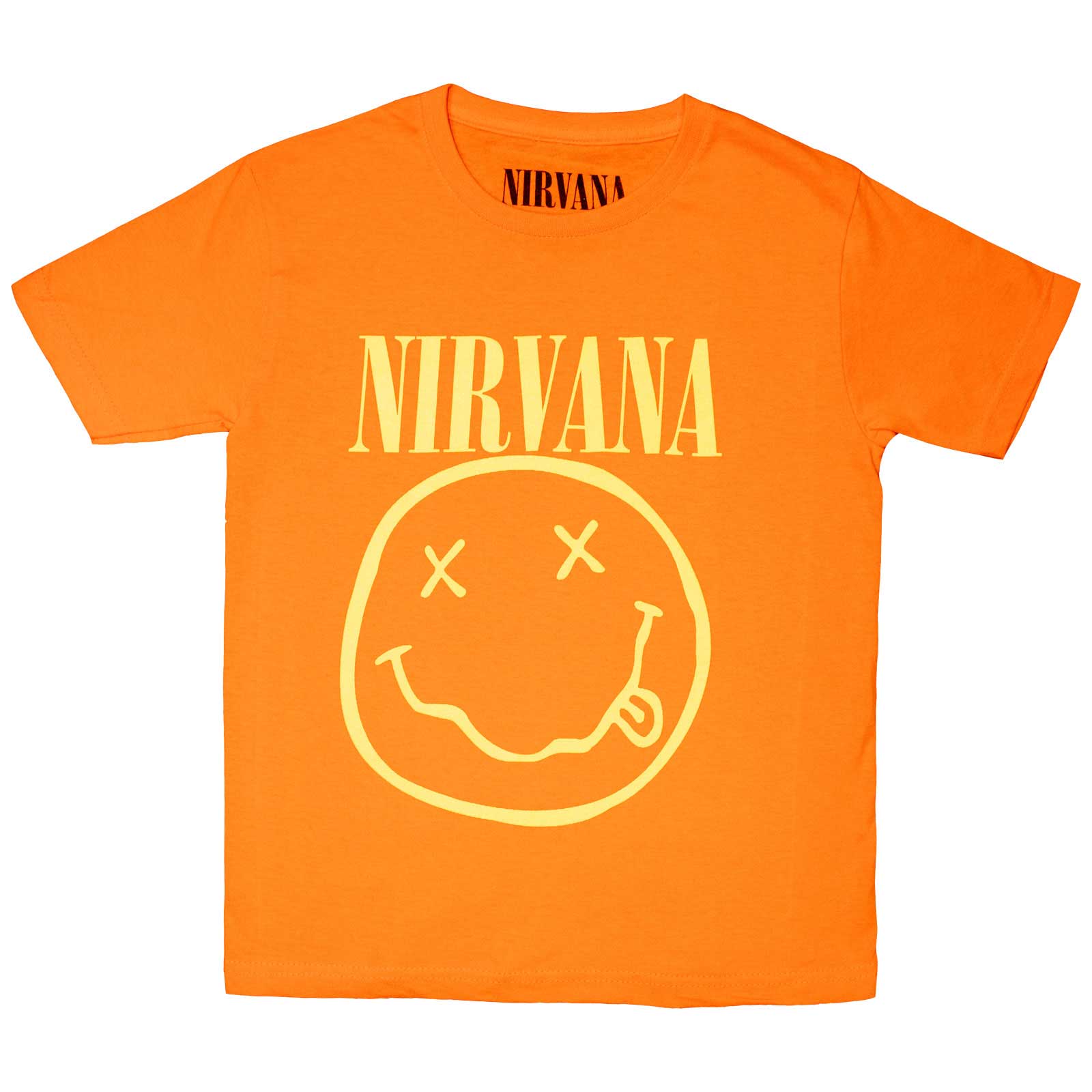 Nirvana Kids T-Shirt: White Happy Face (Orange)