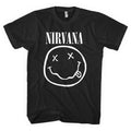 Nirvana Unisex T-Shirt: White Happy Face (Black)