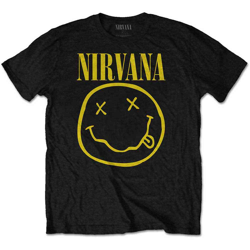 Nirvana Kids T-Shirt: Yellow Happy Face (Black)