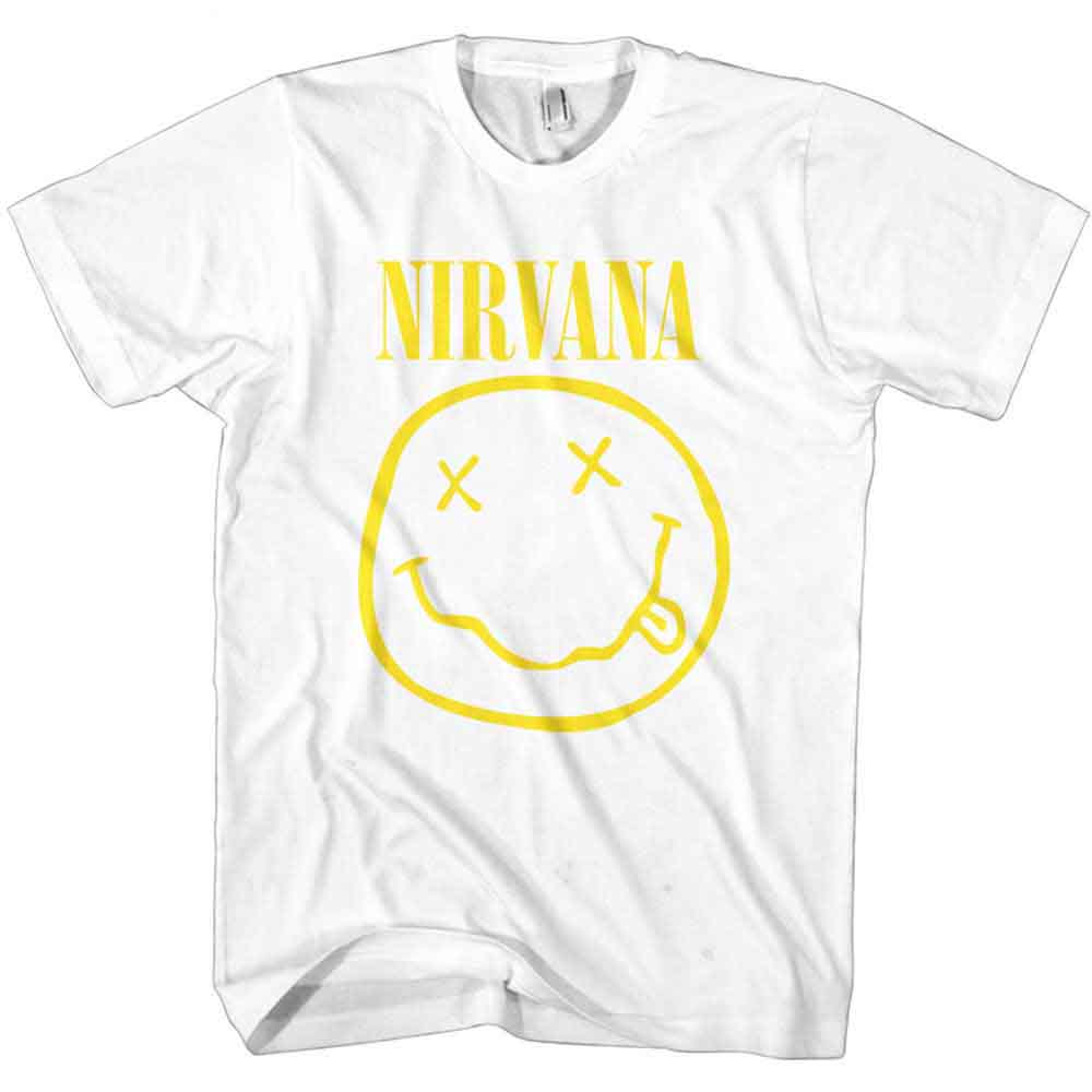Nirvana Kids T-Shirt: Yellow Happy Face (White)