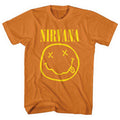 Nirvana Unisex T-Shirt: Yellow Happy Face (Orange)