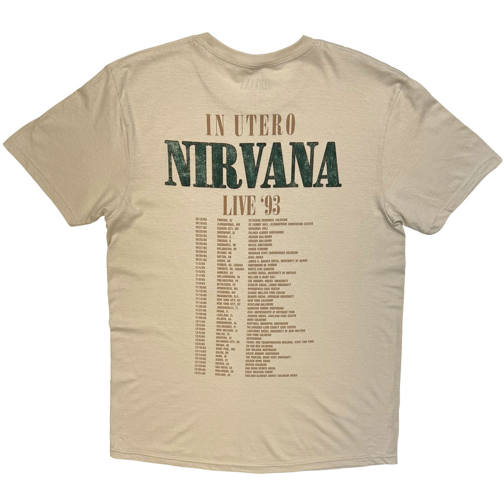 Nirvana Unisex T-Shirt: Angel Vintage (Sand) (Back Print)