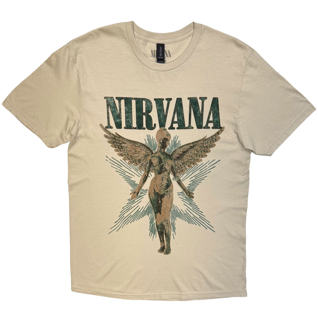 Nirvana Unisex T-Shirt: Angel Vintage (Sand) (Back Print)