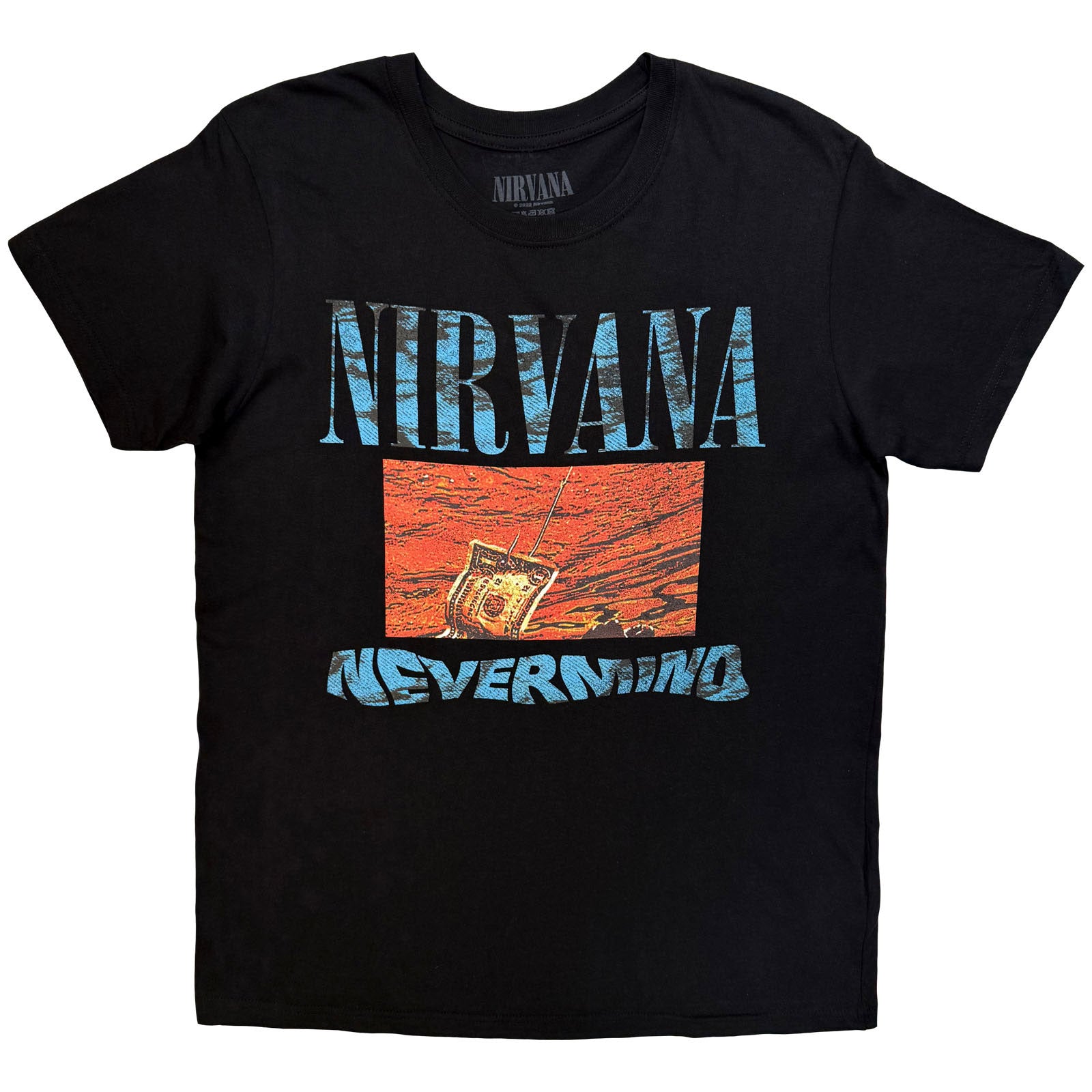 Nirvana Unisex T-Shirt: Waves (Black) (Back Print)