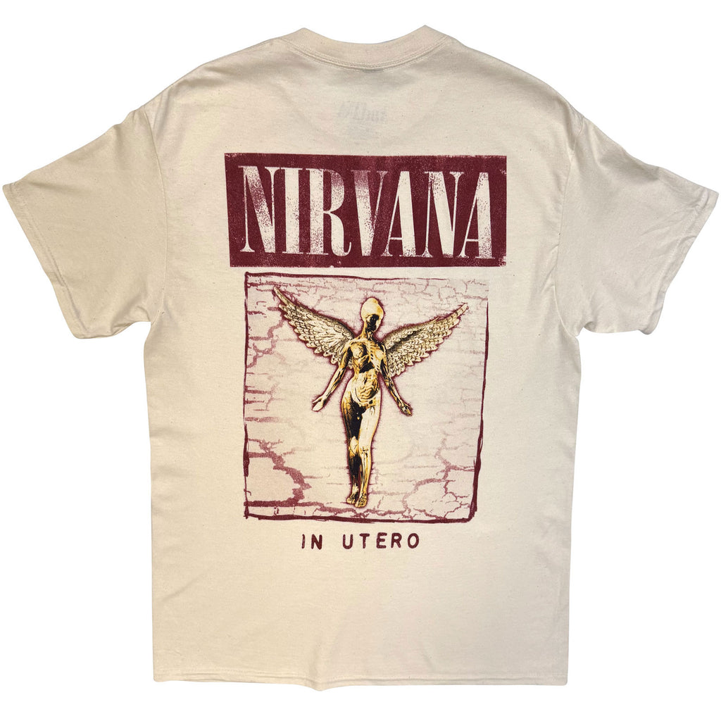 Nirvana Unisex T-Shirt: In Utero Cover (Natural) (Back Print)