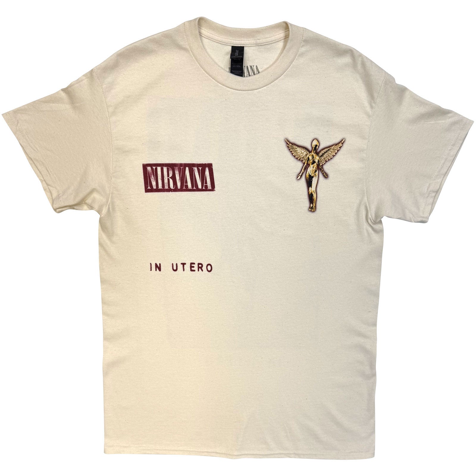 Nirvana Unisex T-Shirt: In Utero Cover (Natural) (Back Print)