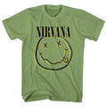 Nirvana Unisex T-Shirt: Inverse Happy Face (Green)