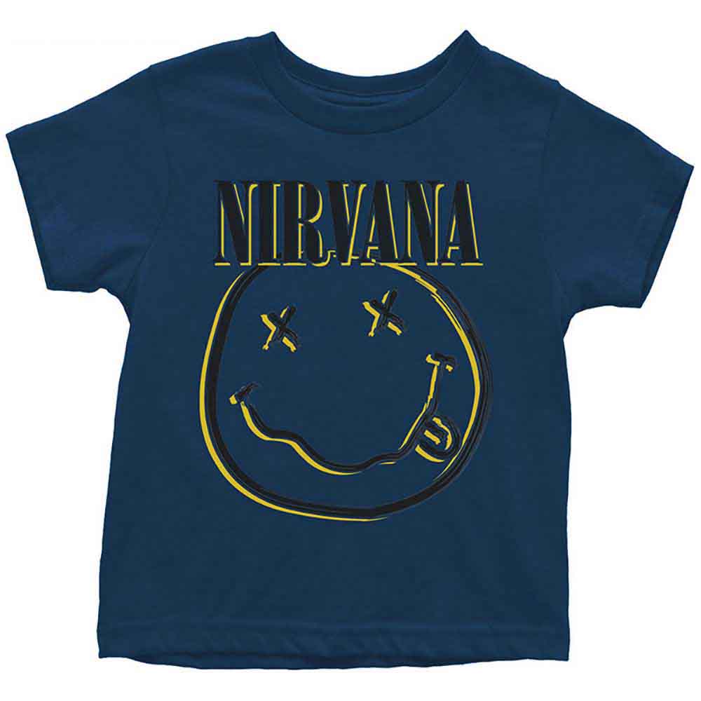 Nirvana Kids Toddler T-Shirt: Inverse Happy Face (Navy Blue)