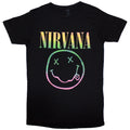 Nirvana Ladies T-Shirt: Sorbet Ray Happy Face (Black)