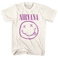 Nirvana Unisex T-Shirt: Purple Happy Face (Natural)