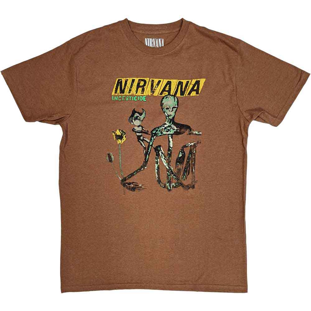 Nirvana Unisex T-Shirt: Incesticide (Brown)
