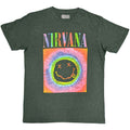Nirvana Unisex T-Shirt: Happy Face Glow Box (Green)