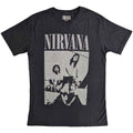 Nirvana Unisex Distressed T-Shirt: Sitting (Black)