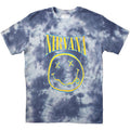 Nirvana Unisex T-Shirt: Happy Face Blue Stroke (Blue) (Wash Collection)