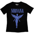 Nirvana Ladies T-Shirt: Angelic Blue Mono (Black)