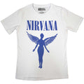 Nirvana Ladies T-Shirt: Angelic Blue Mono (White)
