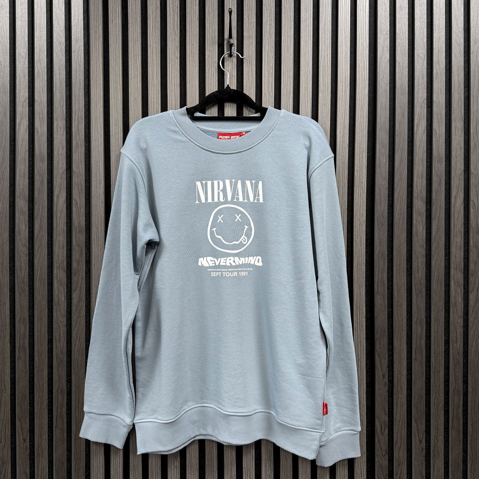 Nirvana Unisex Unplugged Sweatshirt: Nevermind Tour 1991 (Blue) (Back Print)