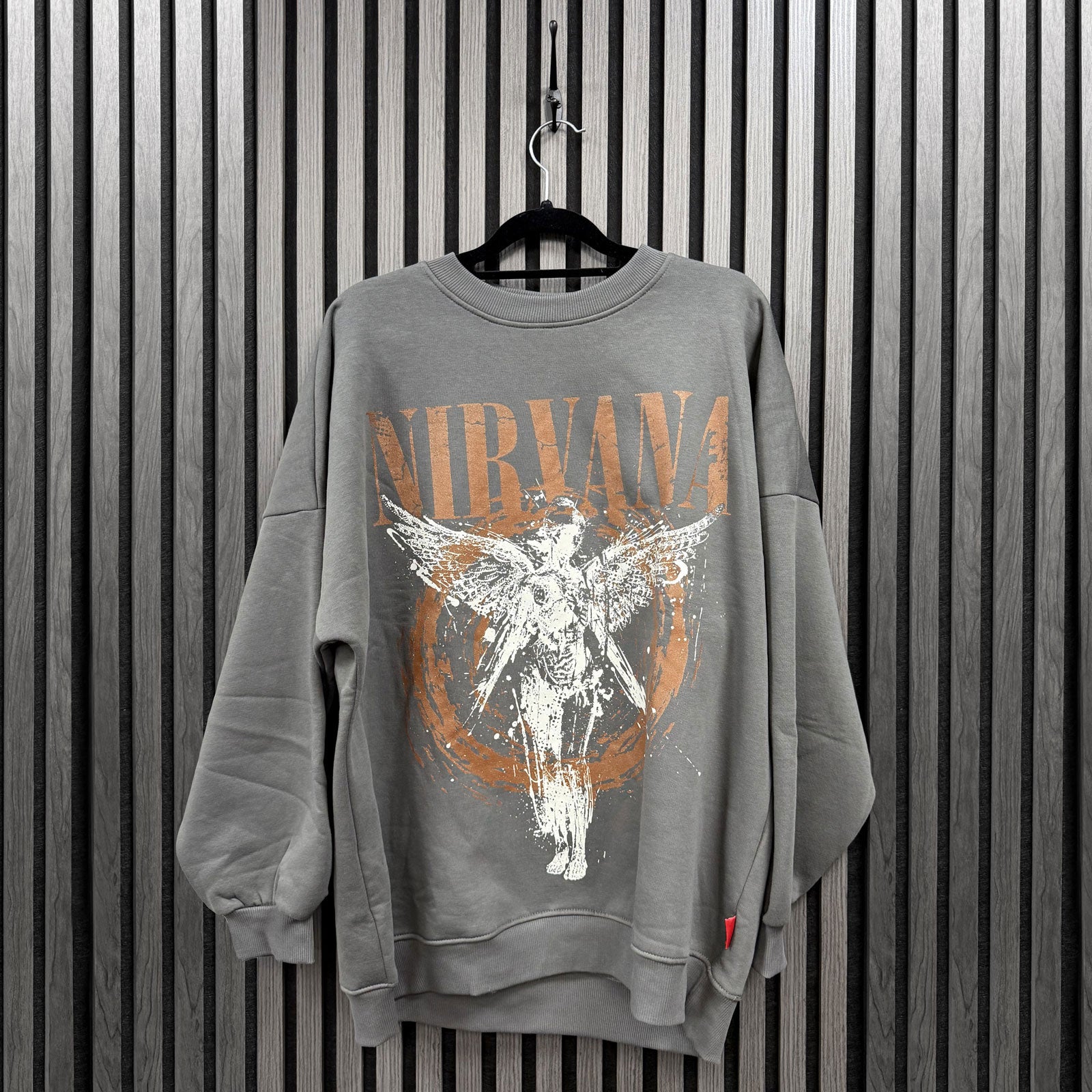 Nirvana Ladies Unplugged Sweatshirt: In Utero Angel Circle (Grey)