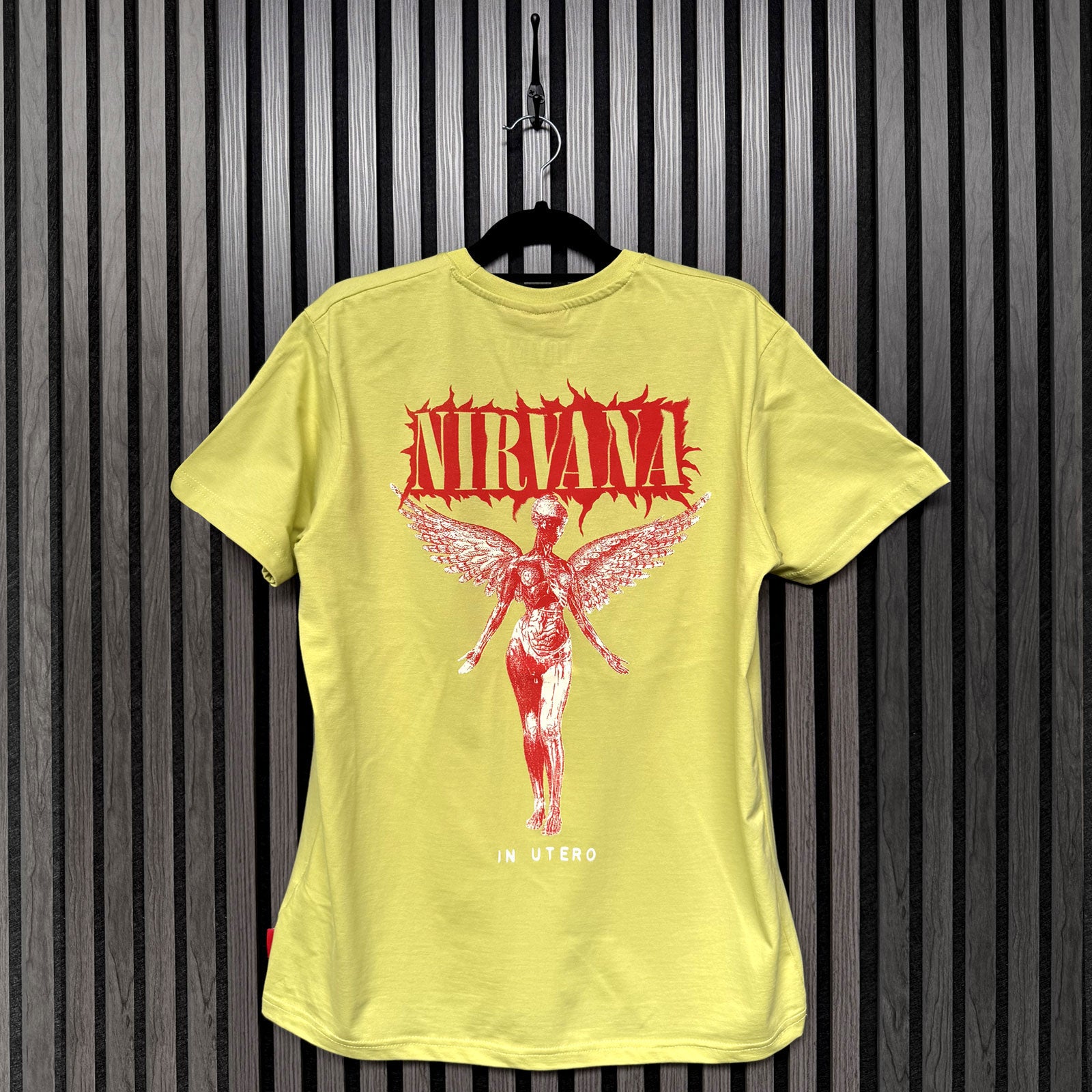 Nirvana Unisex Unplugged T-Shirt: In Utero Angel (Green) (Back Print)