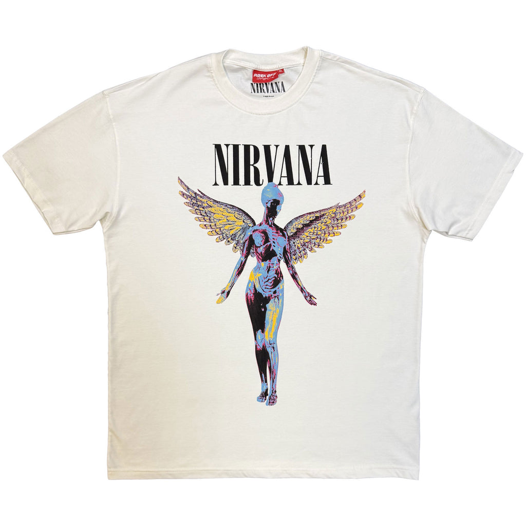 Nirvana Ladies Unplugged T-Shirt: In Utero Angel (Natural)