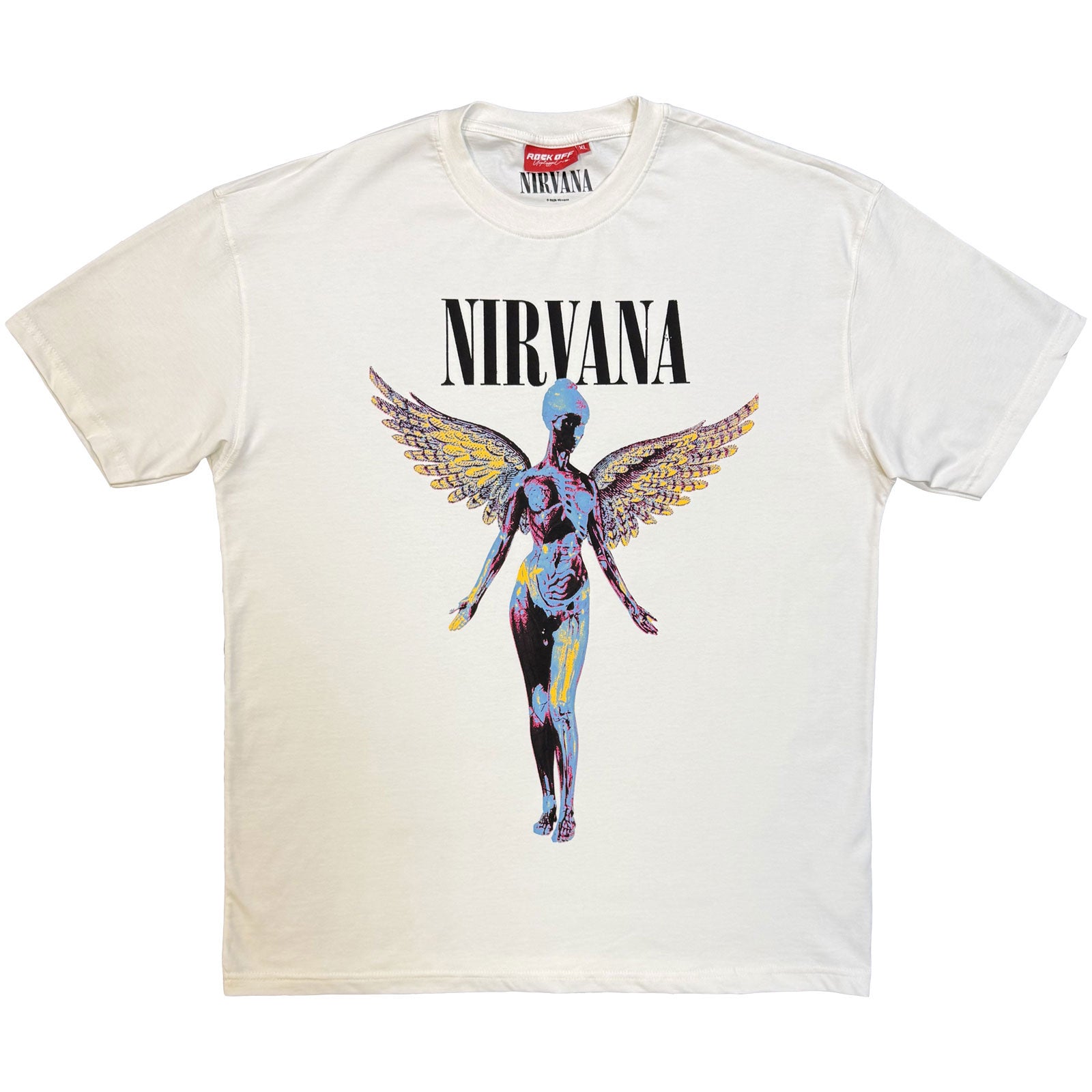 Nirvana Ladies Unplugged T-Shirt: In Utero Angel (Natural)