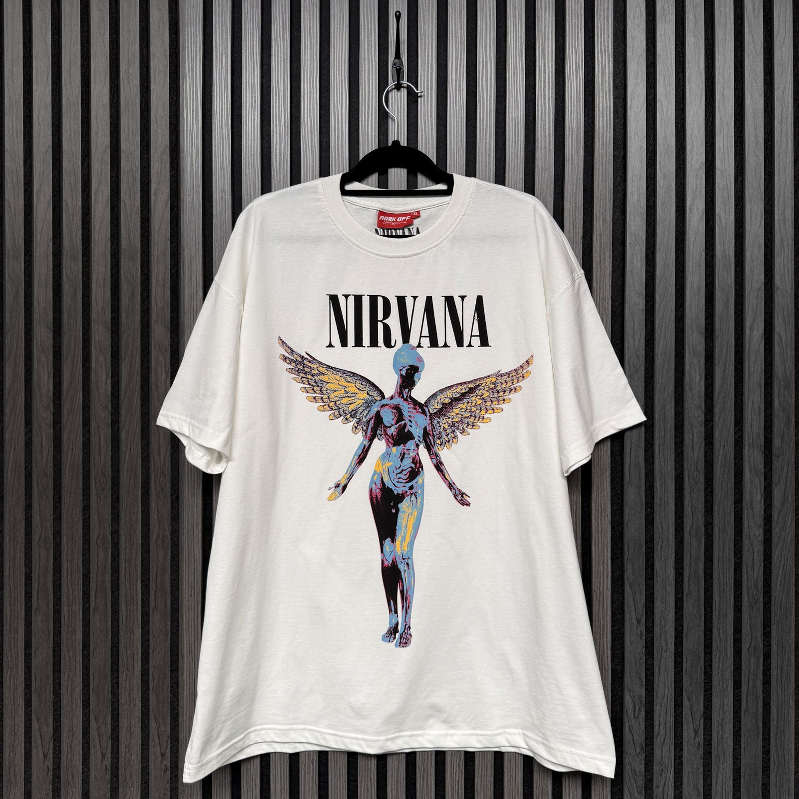 Nirvana Ladies Unplugged T-Shirt: In Utero Angel (Natural)