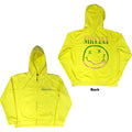 Nirvana Unisex Zipped Hoodie: Sorbet Ray Happy Face (Neon Yellow) (Back Print)