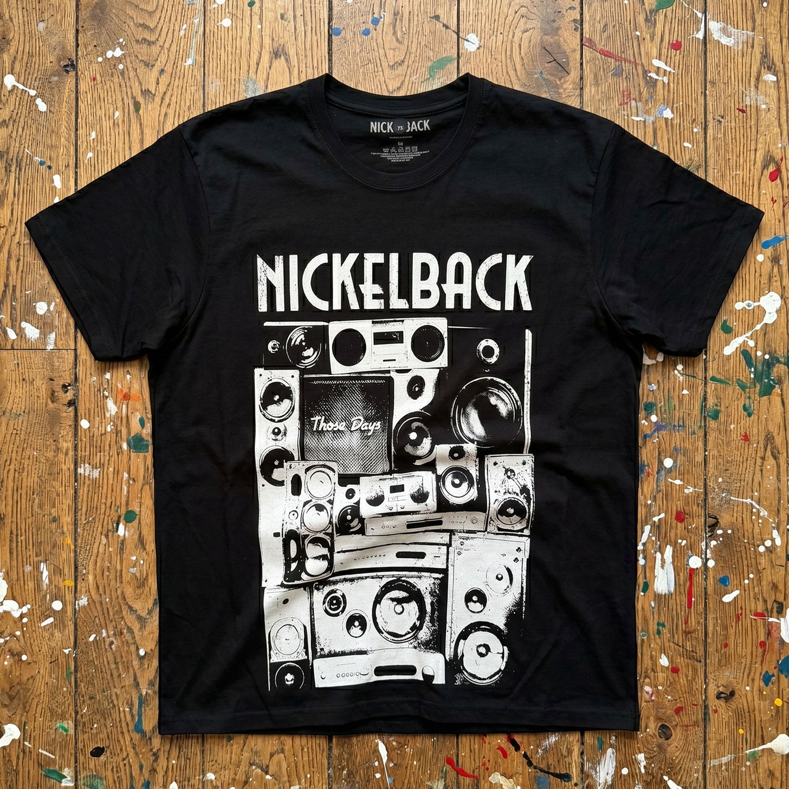 Nickelback Unisex Premium Carbon T-Shirt: Wall Speakers (Black)