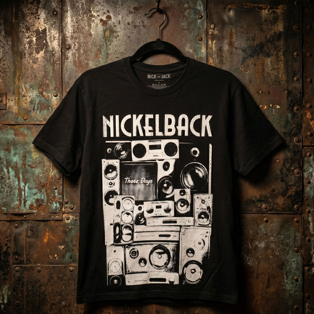 Nickelback Unisex Premium Carbon T-Shirt: Wall Speakers (Black)