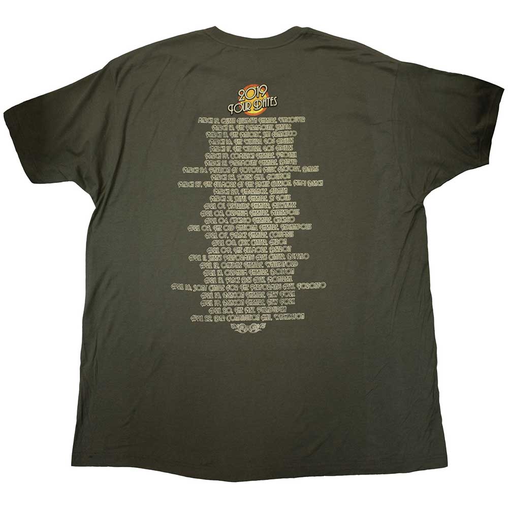 Nick Mason's Saucerful of Secrets Unisex T-Shirt: Tour 2019 (Green) (Back Print & Ex-Tour)