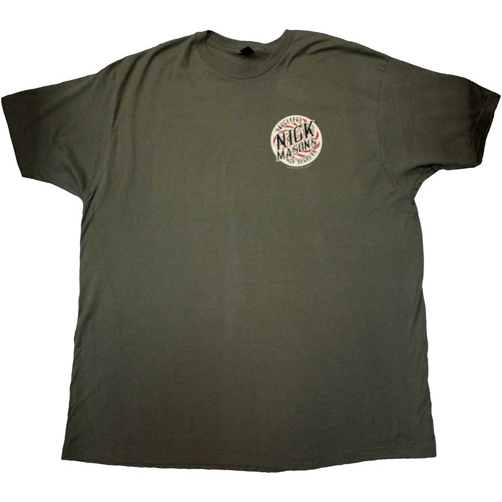 Nick Mason's Saucerful of Secrets Unisex T-Shirt: Tour 2019 (Green) (Back Print & Ex-Tour)