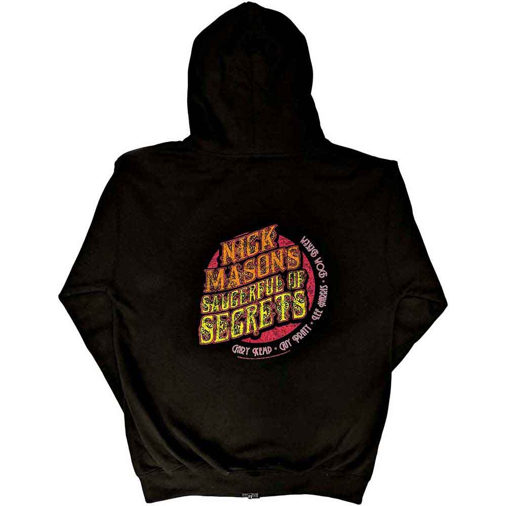 Nick Mason's Saucerful of Secrets Unisex Zipped Hoodie: Logo (Black) (Back Print & Ex-Tour)