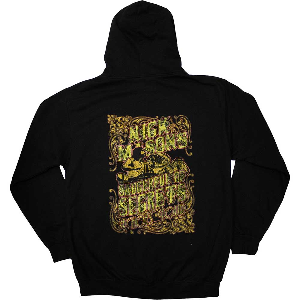 Nick Mason's Saucerful of Secrets Unisex Zipped Hoodie: Echoes Tour (Black) (Back Print & Ex-Tour)