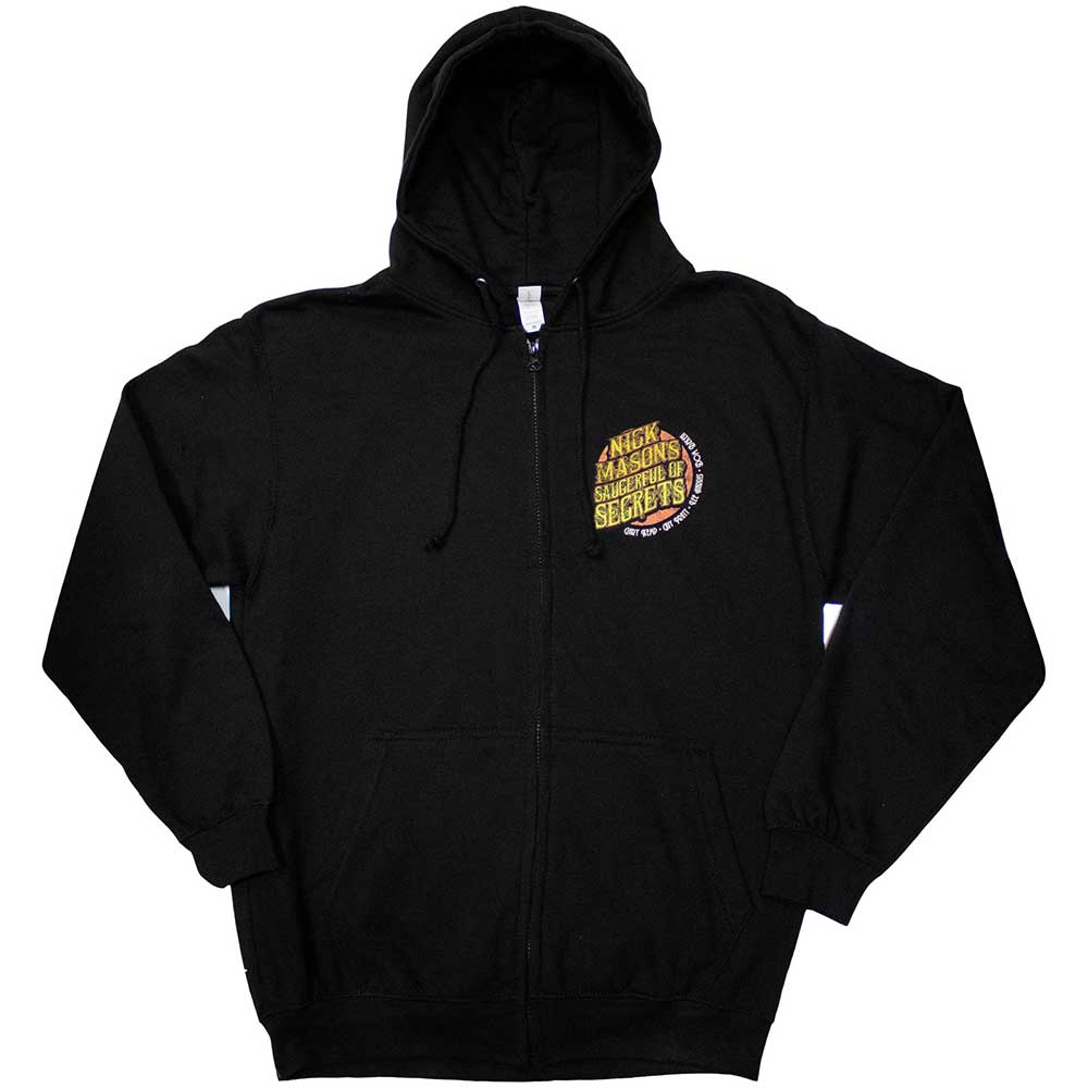 Nick Mason's Saucerful of Secrets Unisex Zipped Hoodie: Echoes Tour (Black) (Back Print & Ex-Tour)
