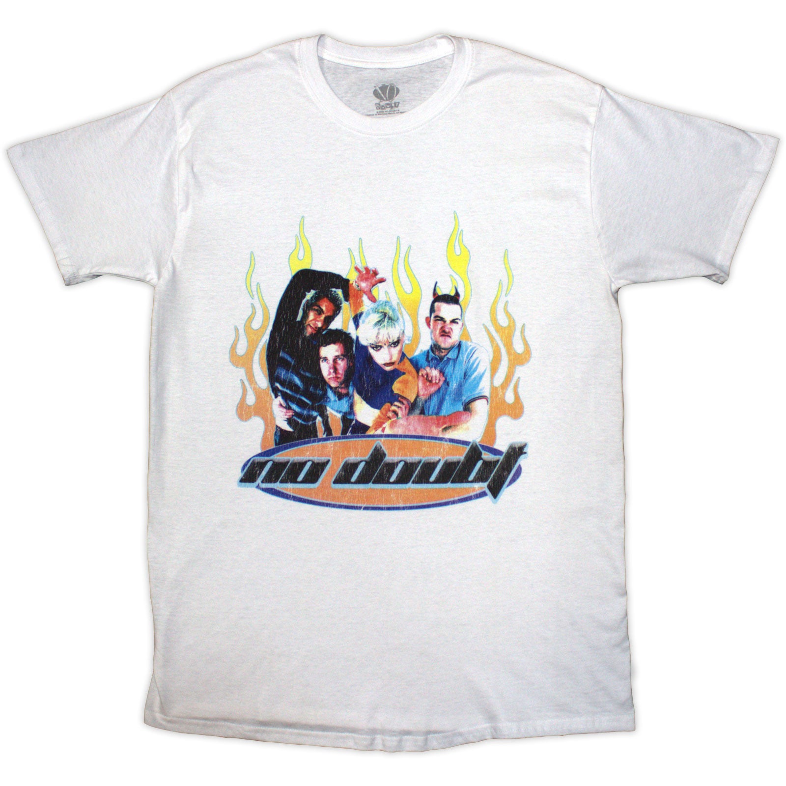 No Doubt Unisex T-Shirt: Flames (White)