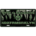Type O Negative Number Plate: 4Dxfrmbrklyn