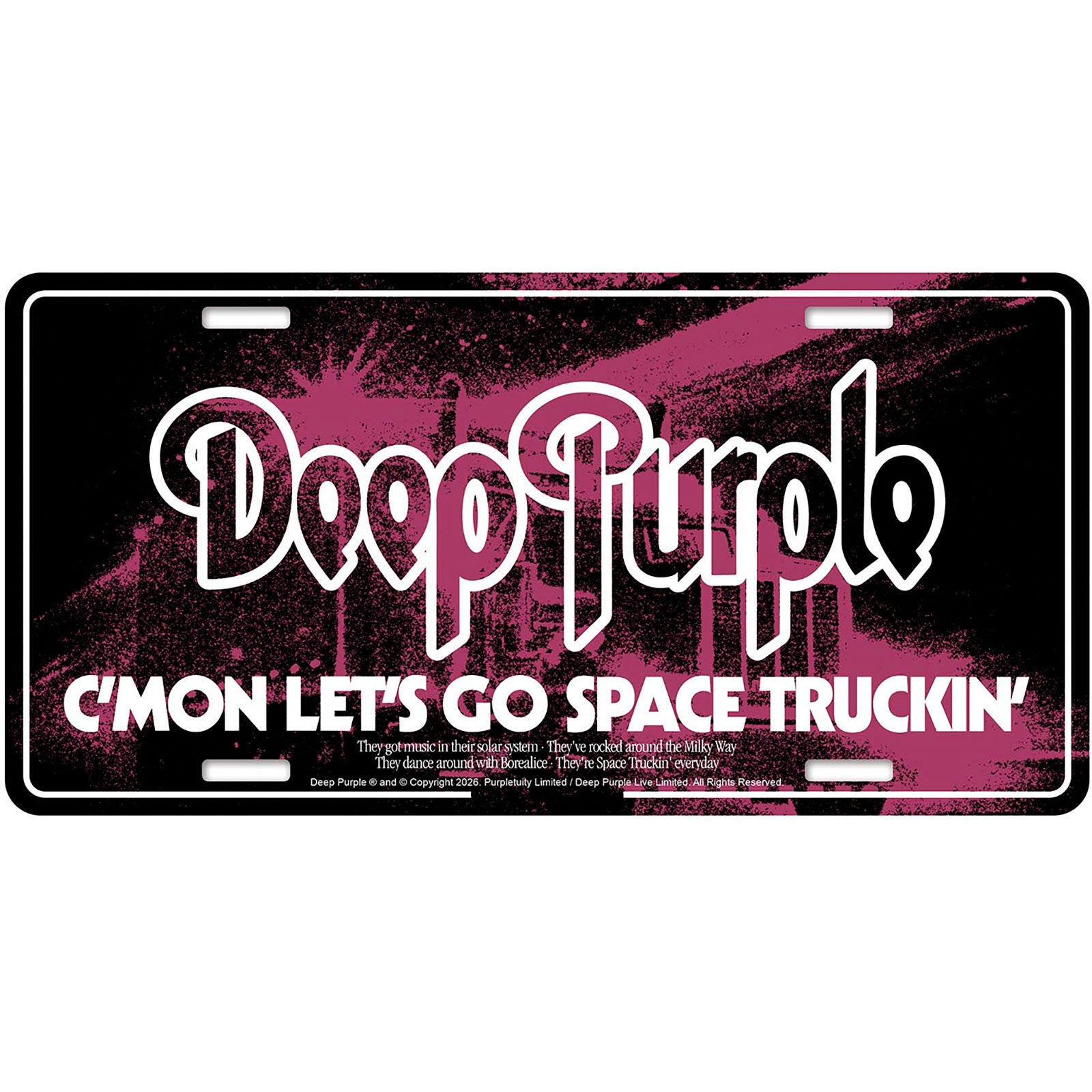Deep Purple Number Plate: Space Truckin'