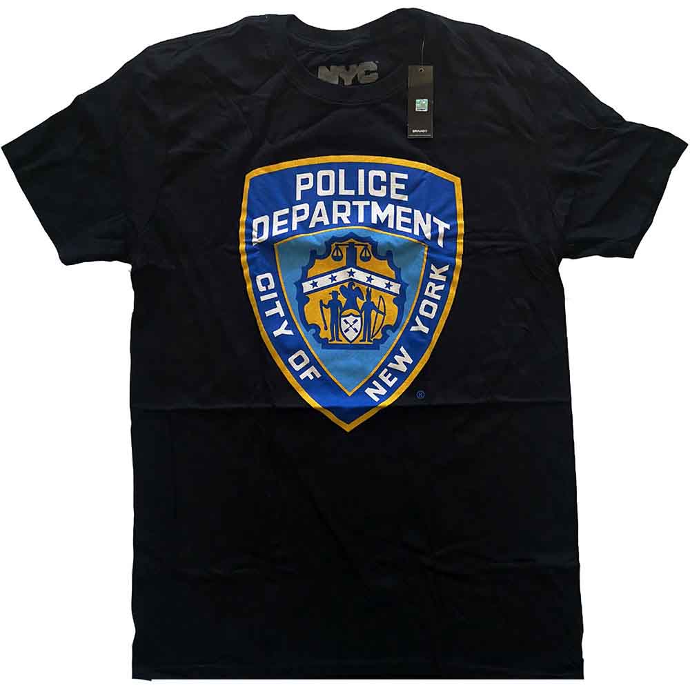 New York City Unisex T-Shirt: Police Dept. Badge (Black)